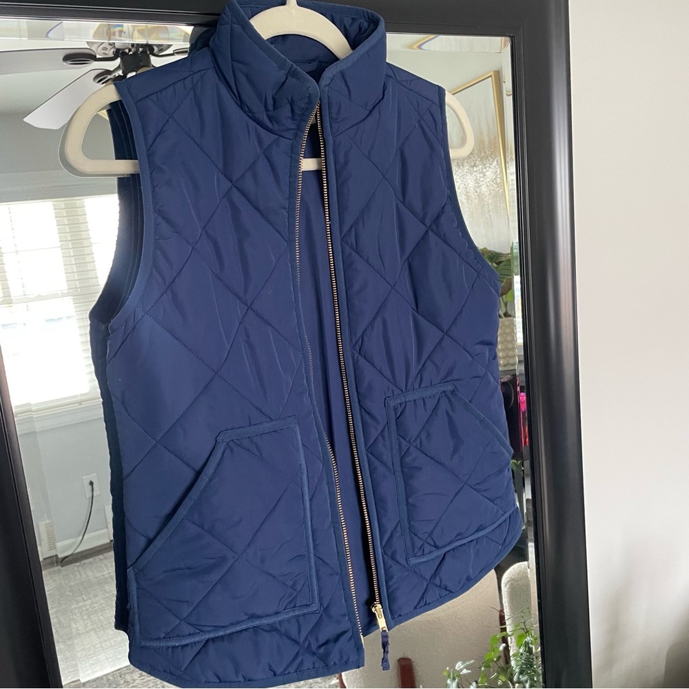 J. Crew Quilted Navy Blue Vest
